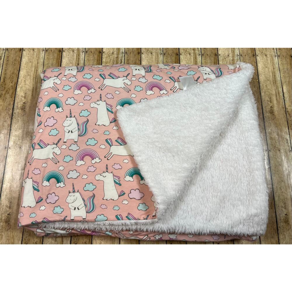Posh Peanut Olive Unicorn Luxe Plush Patoo Bamboo Blanket 60x40